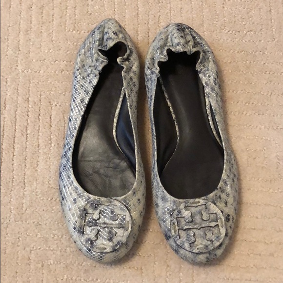 Tory Burch Python Reva Flats - Picture 1 of 4